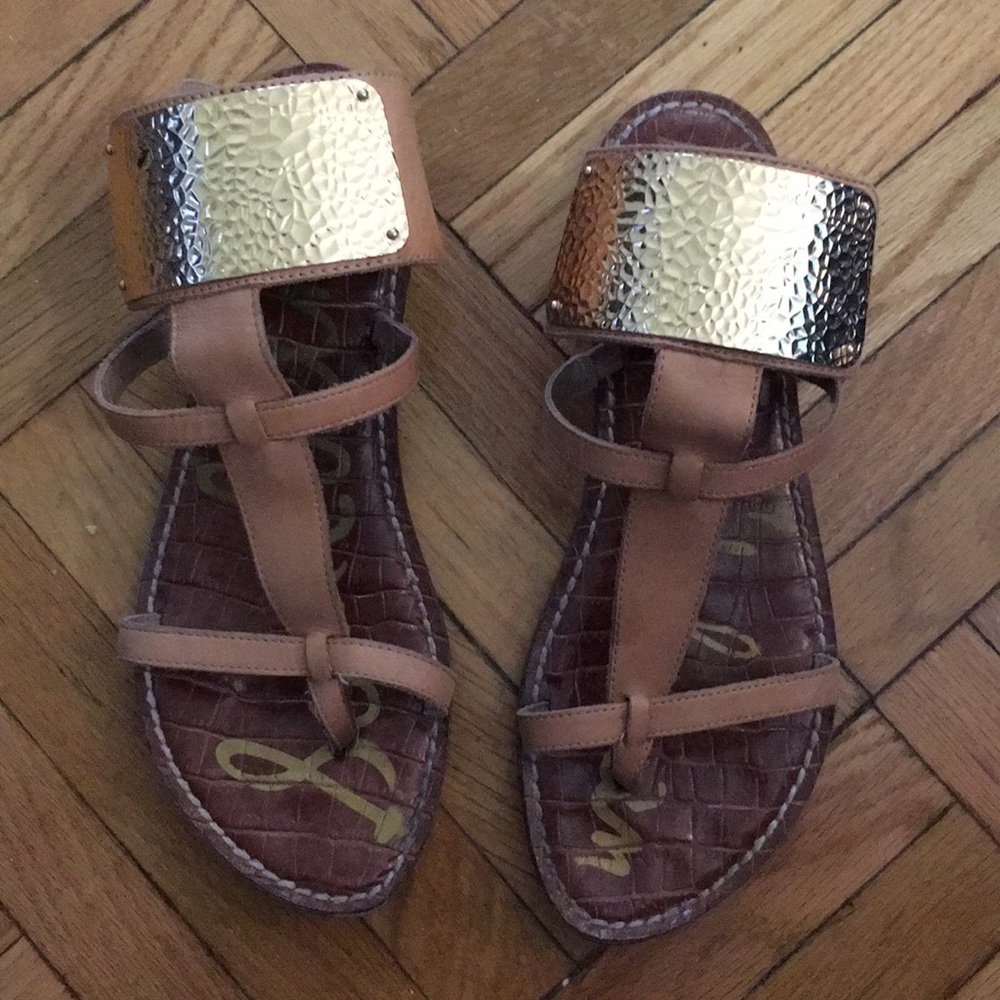 Sam Edelman Gold and Tan Gladiators